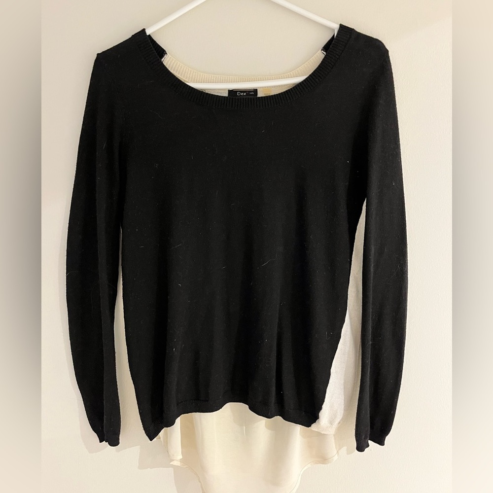 Dex sweater with lace and silk detail